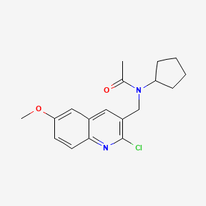 molecular formula C18H21ClN2O2 B13760069 N-[(2-Chloro-6-methoxy-3-quinolinyl)methyl]-N-cyclopentylacetamide 