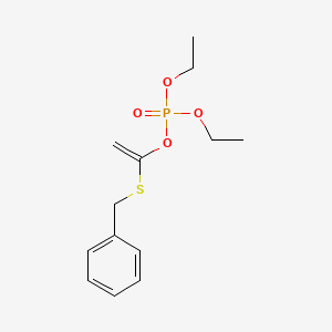 Phosphoric acid, diethyl 1-((phenylmethyl)thio)ethenyl ester