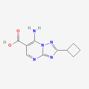 molecular formula C10H11N5O2 B1376009 7-Amino-2-cyclobutyl[1,2,4]triazolo[1,5-a]pyrimidine-6-carboxylic acid CAS No. 1379811-46-7