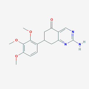 molecular formula C17H19N3O4 B1376010 2-amino-7-(2,3,4-trimethoxyphenyl)-7,8-dihydroquinazolin-5(6H)-one CAS No. 1428139-04-1