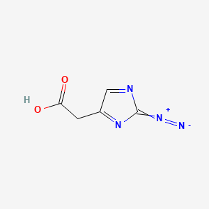 molecular formula C5H4N4O2 B13760113 8-Sulfonato-1-naphthalenediazonium chloride CAS No. 110295-81-3