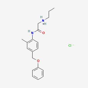 molecular formula C19H25ClN2O2 B13760125 N-(2-Methyl-4-(phenylmethoxy)phenyl)-2-(propylamino)acetamide hydrochloride CAS No. 61433-71-4