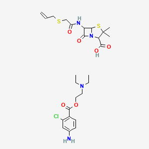 2-(diethylamino)ethyl 4-amino-2-chlorobenzoate;3,3-dimethyl-7-oxo-6-[(2-prop-2-enylsulfanylacetyl)amino]-4-thia-1-azabicyclo[3.2.0]heptane-2-carboxylic acid