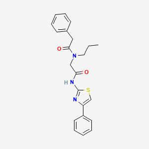 molecular formula C22H23N3O2S B13760182 2-[(2-phenylacetyl)-propyl-amino]-N-(4-phenyl-1,3-thiazol-2-yl)acetamide CAS No. 5908-40-7