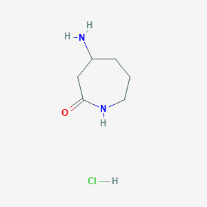 molecular formula C6H13ClN2O B1376027 4-Aminoazepan-2-one hydrochloride CAS No. 948834-78-4
