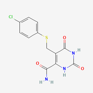 5-[(4-chlorophenyl)sulfanylmethyl]-2,4-dioxo-1H-pyrimidine-6-carboxamide