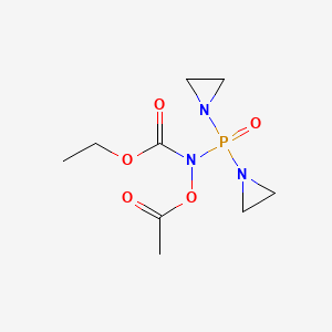 Carbamic acid, acetoxy(bis(1-aziridinyl)phosphinyl)-, ethyl ester