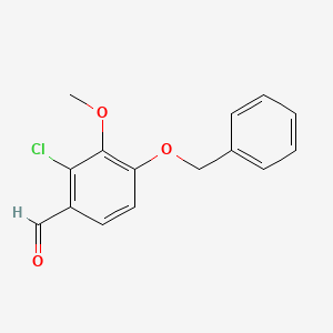 molecular formula C15H13ClO3 B1376038 4-(Benzyloxy)-2-chloro-3-methoxybenzaldehyde CAS No. 83847-90-9