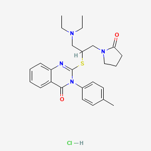 4(3H)-Quinazolinone, 2-((1-((diethylamino)methyl)-2-(2-oxo-1-pyrrolidinyl)ethyl)thio)-3-(4-methylphenyl)-, monohydrochloride