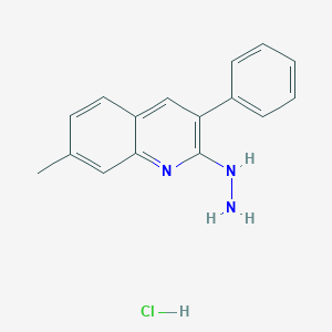 2-Hydrazino-7-methyl-3-phenylquinoline hydrochloride