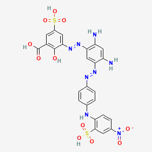 Benzoic acid, 3-((2,4-diamino-5-((4-((4-nitro-2-sulfophenyl)amino)phenyl)azo)phenyl)azo)-2-hydroxy-5-sulfo-