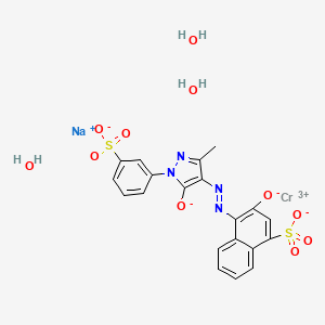 sodium;chromium(3+);4-[[3-methyl-5-oxido-1-(3-sulfonatophenyl)pyrazol-4-yl]diazenyl]-3-oxidonaphthalene-1-sulfonate;trihydrate