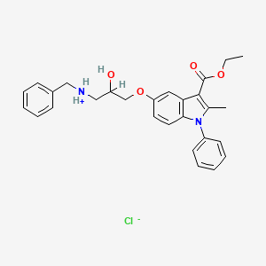 1H-Indole-3-carboxylic acid, 5-(2-hydroxy-3-(benzylamino)propoxy)-2-methyl-1-phenyl-, ethyl ester, monohydrochloride