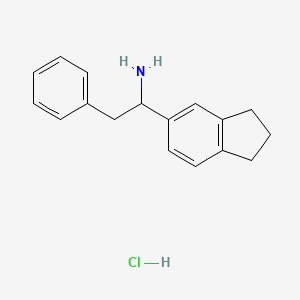 molecular formula C17H20ClN B13760818 1-(2,3-Dihydro-1H-inden-5-YL)-2-phenylethanamine hydrochloride CAS No. 6267-55-6