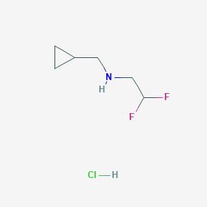 molecular formula C6H12ClF2N B1376086 (Cyclopropylmethyl)(2,2-difluoroethyl)amine hydrochloride CAS No. 1384430-62-9