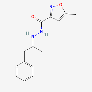 molecular formula C14H17N3O2 B13761029 1-(alpha-Methylphenethyl)-2-(5-methyl-3-isoxazolylcarbonyl)hydrazine CAS No. 60789-89-1