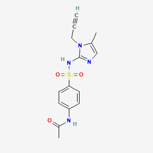 molecular formula C15H16N4O3S B13761048 Acetamide, N-(4-(((5-methyl-1-(2-propynyl)-1H-imidazol-2-yl)amino)sulfonyl)phenyl)- CAS No. 71795-38-5