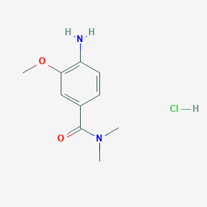 molecular formula C10H15ClN2O2 B1376108 4-氨基-3-甲氧基-N,N-二甲基苯甲酰胺盐酸盐 CAS No. 1376330-43-6
