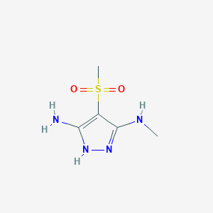 molecular formula C5H10N4O2S B1376113 4-methanesulfonyl-3-N-methyl-1H-pyrazole-3,5-diamine CAS No. 1408063-53-5