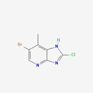 molecular formula C7H5BrClN3 B1376116 6-Bromo-2-chloro-7-methyl-3H-imidazo[4,5-b]pyridine CAS No. 1388071-17-7