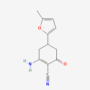 2-Amino-4-(5-methyl-2-furyl)-6-oxocyclohex-1-ene-1-carbonitrile