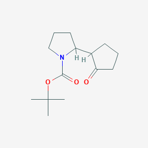 molecular formula C14H23NO3 B1376137 Tert-butyl 2-(2-oxocyclopentyl)pyrrolidine-1-carboxylate CAS No. 427923-08-8