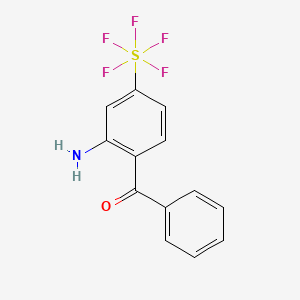 molecular formula C13H10F5NOS B1376148 2-Amino-4-(pentafluorosulfanyl)phenyl phenyl ketone CAS No. 1379812-14-2