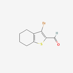 molecular formula C9H9BrOS B1376149 3-Bromo-4,5,6,7-tetrahydro-1-benzothiophene-2-carbaldehyde CAS No. 1785762-95-9