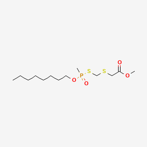 Acetic acid, 2-(mercaptomethylthio)-, methyl ester, S-ester with O-octyl methylphosphonothioate