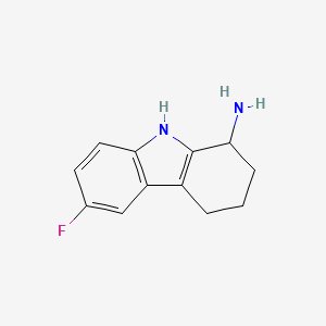 molecular formula C12H13FN2 B1376179 6-fluoro-2,3,4,9-tetrahydro-1H-carbazol-1-amine CAS No. 1429901-83-6