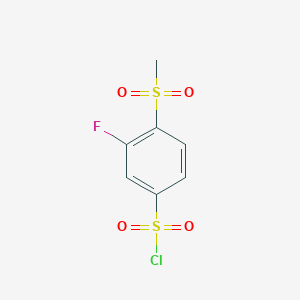 molecular formula C7H6ClFO4S2 B1376181 3-Fluoro-4-methanesulfonylbenzene-1-sulfonyl chloride CAS No. 1394041-07-6