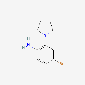molecular formula C10H13BrN2 B1376183 4-Bromo-2-(pyrrolidin-1-YL)aniline CAS No. 802841-82-3