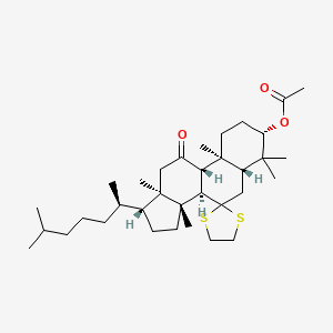 (3s,5r,8r,9s,10s,13r,14s,17r)-4,4,10,13,14-Pentamethyl-17-[(2r)-6-methylheptan-2-yl]-11-oxohexadecahydrospiro[cyclopenta[a]phenanthrene-7,2'-[1,3]dithiolan]-3-yl acetate