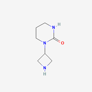 molecular formula C7H13N3O B1376187 1-(azetidin-3-yl)tetrahydropyrimidin-2(1H)-one CAS No. 1493694-48-6