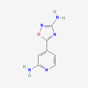 molecular formula C7H7N5O B1376189 4-(3-Amino-1,2,4-oxadiazol-5-yl)pyridin-2-amine CAS No. 1482849-02-4