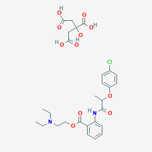 2-Hydroxypropane-1,2,3-tricarboxylic acid--2-(4-chlorophenoxy)-N-(2-{[2-(diethylamino)ethoxy]carbonyl}phenyl)propanimidic acid (1/1)