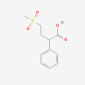 molecular formula C11H14O4S B1376190 4-Methanesulfonyl-2-phenylbutanoic acid CAS No. 1484901-75-8