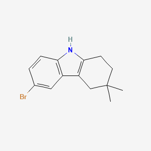 molecular formula C14H16BrN B1376192 6-bromo-3,3-dimethyl-2,3,4,9-tetrahydro-1H-carbazole CAS No. 1427378-93-5