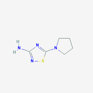 molecular formula C6H10N4S B1376193 5-(Pyrrolidin-1-yl)-1,2,4-thiadiazol-3-amine CAS No. 1375471-63-8