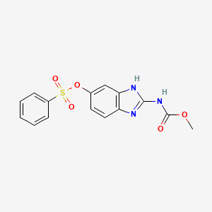 molecular formula C15H13N3O5S B13761935 [2-(methoxycarbonylamino)-3H-benzimidazol-5-yl] benzenesulfonate CAS No. 59206-66-5