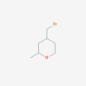 molecular formula C7H13BrO B1376202 4-(Bromomethyl)-2-methyloxane CAS No. 1542548-50-4