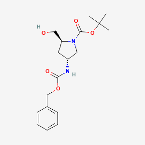 molecular formula C18H26N2O5 B1376207 (2S,4R)-叔丁基 4-(((苄氧羰基)氨基)-2-(羟甲基)吡咯烷-1-甲酸酯 CAS No. 1194057-63-0