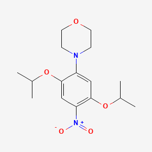 molecular formula C16H24N2O5 B13762182 Morpholine, 4-[2,5-bis(1-methylethoxy)-4-nitrophenyl]- CAS No. 68400-49-7