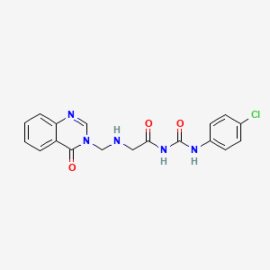 Acetamide, N-(((4-chlorophenyl)amino)carbonyl)-2-(((4-oxo-3(4H)-quinazolinyl)methyl)amino)-