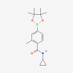 molecular formula C17H24BNO3 B1376224 N-cyclopropyl-2-methyl-4-(4,4,5,5-tetramethyl-1,3,2-dioxaborolan-2-yl)benzamide CAS No. 1351374-48-5