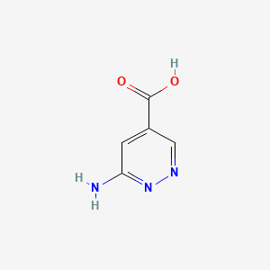 molecular formula C5H5N3O2 B1376231 6-Aminopyridazine-4-carboxylic acid CAS No. 1242458-49-6