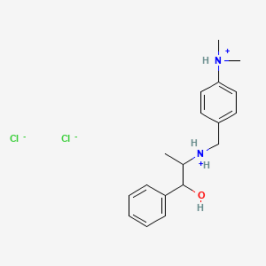 molecular formula C18H26Cl2N2O B13762344 alpha-(1-((p-(Dimethylamino)benzyl)amino)ethyl)benzyl alcohol dihydrochloride CAS No. 54490-86-7