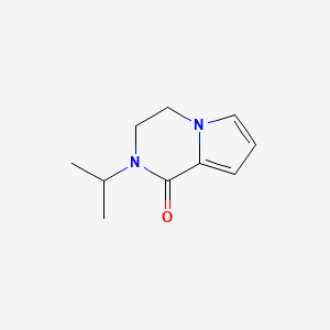 molecular formula C10H14N2O B13762370 Pyrrolo[1,2-a]pyrazin-1(2H)-one,3,4-dihydro-2-(1-methylethyl)-(9ci) 