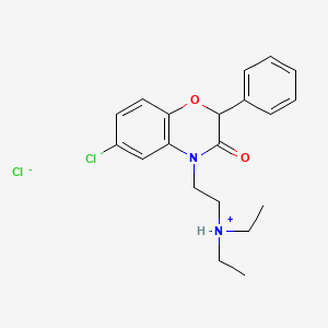 4H-1,4-Benzoxazin-3-one, 2,3-dihydro-6-chloro-4-(2-diethylaminoethyl)-2-phenyl-, hydrochloride