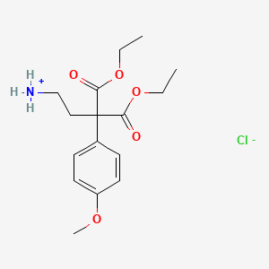 molecular formula C16H24ClNO5 B13762485 Diethyl 2-aminoethyl-(p-methoxyphenyl)malonate hydrochloride CAS No. 67465-32-1